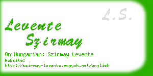 levente szirmay business card